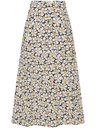 Rosetta Getty Gonna lunga a fiori - Toni neutri