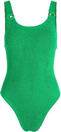 Hunza G Domino Crinkle Swimsuit - Bright Green - One Size