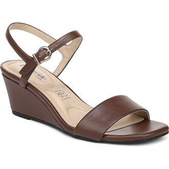 Life Stride Sawyer Slingback Wedge Sandal in Cocoa Brown at Nordstrom, Size 9.5