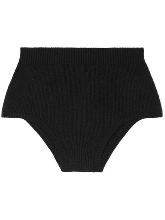 Alanui knitted high-waisted shorts - Black