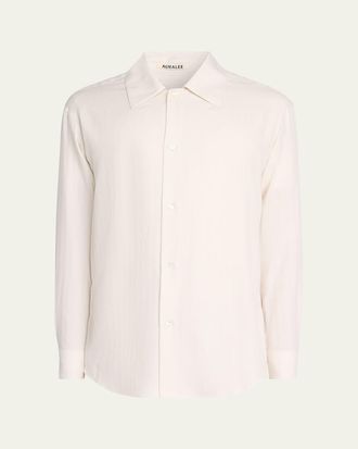 Auralee Herringbone Wool Shirt