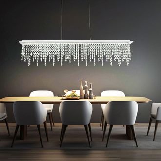 Globo Lighting Sospensione Sospensione In Cristallo Plafoniera Sospensione Sospensione In Cristallo Regolabile In Altezza, Dimmerabile Con Telecomando, Led 24 Watt 1