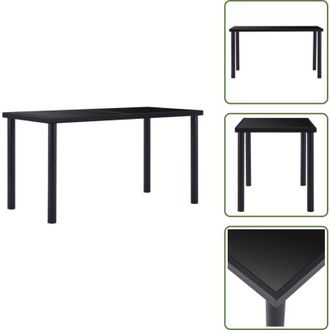 vidaXL Tavolo da pranzo in metallo - vidaXL Tavolo da Pranzo Nero 140x70x75 cm in Vetro Temperato - Tavolo da pranzo allaperto