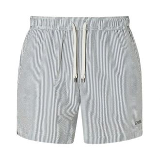 Ermenegildo Zegna Striped Seersucker Swim Shorts - male - Zegna - Beachwear - Gray - 2XL - Swimwear