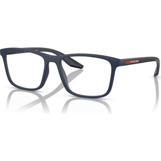 Prada 56mm Rectangle optical glasses in Blue at Nordstrom