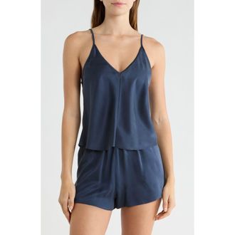 Lunya Ladder Stitch Washable Silk Camisole in Deep Blue at Nordstrom, Size X-Small