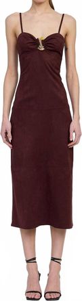 En Saison Delphine Midi Dress In Plum Brown