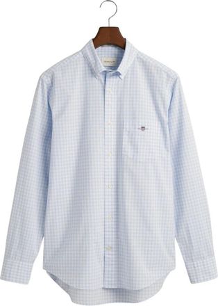 GANT Regular Fit Poplin Blouse met Vichyruit - Heren - Casual Overhemden - Blauw - 3XL - Katoen - Overhemden