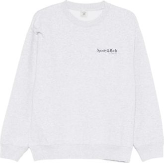 Sporty & Rich Hoodies & sweatvesten, Dames, Grijs, S, Katoen, Sweatshirt met ronde hals