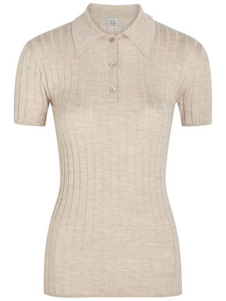 Toteme Ribbed Cashmere-blend Polo top - Light Brown - Xxs (UK4 / Xxs)