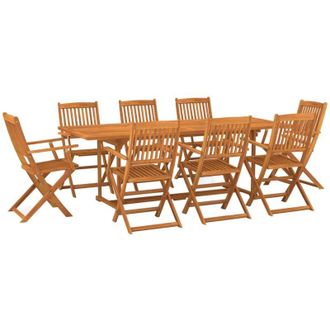 vidaXL Set Comedor De Jard&iacute;n 9 Piezas Madera Maciza Acacia 220x90x75cm Vidaxl