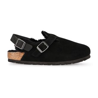 Birkenstock Tokio Shearling - Dames - Klompen - Zwart - 38 EU - Leer - Schoenen