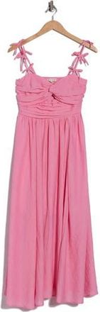 Moon River Bow Detail Midi Dress in Pink at Nordstrom Rack, Size X-Small