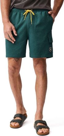 Rodd & Gunn Winterton River Seersucker Swim Trunks in Teal at Nordstrom, Size Xxx-Large