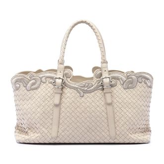 Bottega Veneta Pre-owned Bottega Veneta Embroidered Nappa Intrecciato Tote Ladies ZUZ94C8LL1E72HZU