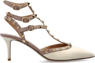Valentino Garavani Rockstud Pump - Dames - Pumps - Beige - 39 1/2 EU - Leer - Schoenen