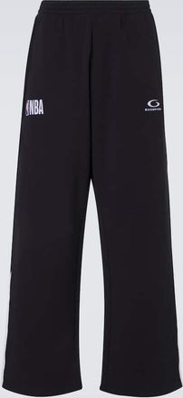 Balenciaga X NBA - Pantaloni sportivi in pile di cotone con logo
