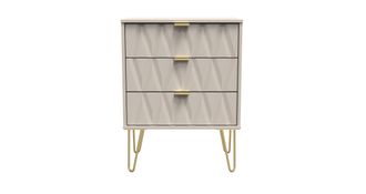 Welcome Furniture Glitz Ready Assembled 3 Drawer Chest in Kashmir Matt - Welcome Furniture | TJ Hughes