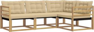 vidaXL Conjunto De Sof&aacute;s De Exterior 4 Uds. Y Beige Vidaxl
