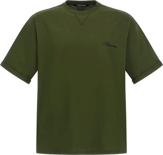 Roberto Cavalli embroidered-logo cotton T-shirt - Green