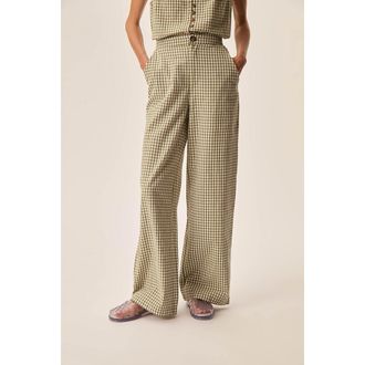 des petit hauts Gingham broek met wijde pijpen, UGUETA