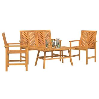 Berkfield Home Modern 4 Piece Garden Lounge Set Solid Wood Acacia in Brown