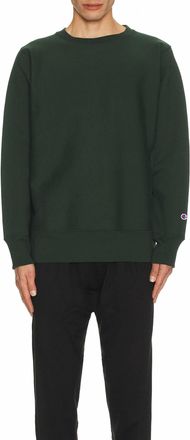 Champion Usa Reverse Weave Crew Sweatshirt In Dark Green