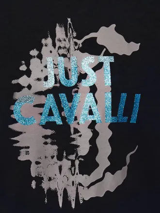 Just Cavalli Logo-Print Cotton T-Shirt - Black