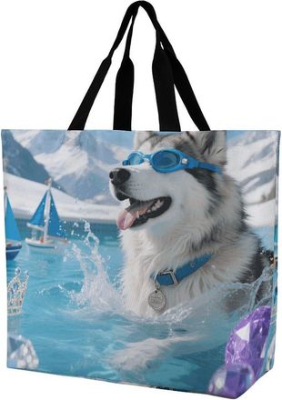 Generic Alaskan Pool Majesty Tote Bag Waterproof Carry Bag Lightweight Shoulder Bags For Ladies Work Casual