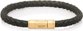 Tom Ford Bracelets, male, Green, XL, Tubular Leather Bracelet