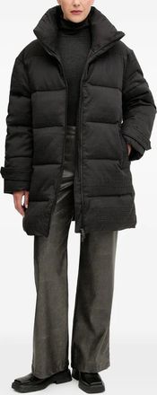 Gestuz GZnansi embossed funnel-neck puffer jacket - women - Cotton/Polyester/Elastane - 40 - Black