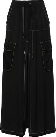 Pinko Gulp contrast-stitching midi skirt - women - Viscose - S - Black
