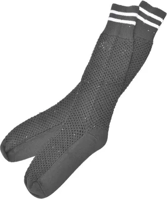 Brunello Cucinelli Lead Two-Tone Hand Knit Socks, Size Medium