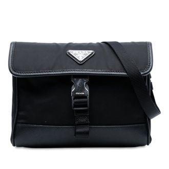 Prada Pre-owned Womens Re-nylon And Saffiano Smartphone Case - Black Textile - One Size