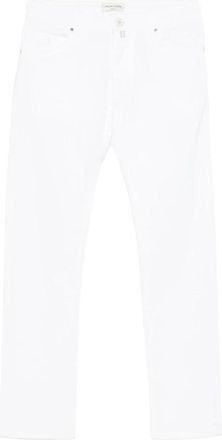 Jacob Cohen Witte Vijf-Pocket Knoopsluiting Jeans - Heren - Slim Fit Jeans - Wit - W38 - Jeans