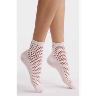 Stems Netted Crew Socks in Pink at Nordstrom
