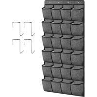 OEM Organizador De Zapatos Para Colgar En La Puerta Con 24 Bolsillos, Bolsa Plegable Para Guardar Zapatos Con Ganchos, Color Gris Lino - Crezuo