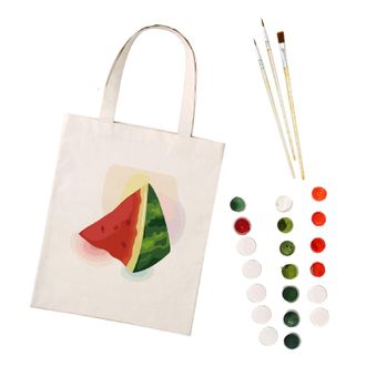 Generic CXINLky Painting by Numbers Canvas Bag, Creative DIY Painting by Numbers Shoulder Bag Handbag with Large Capacity, 20-Watermelon, Medium