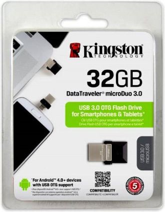 Trade Shop Trade Shop - Kingston 32gb Dtduo3.0 Microduo Usb 3.0 Otg Micro Usb Flash Memoria Drive 32 Gb