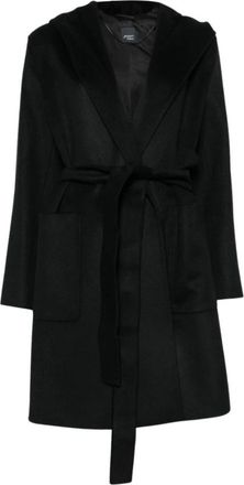 Marina Rinaldi Geklede Jassen - Dames - Jas met riem - Zwart - L - Jassen