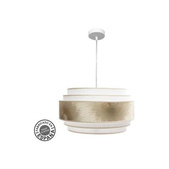 Fabrilamp Abrila Colgante Nepal Blanco De 3 Luces Con Pantalla