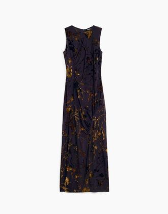 Desigual vestito midi floccato marrone