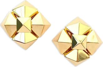 Brooks Brothers 18K yellow gold Pyramid Cluster earrings