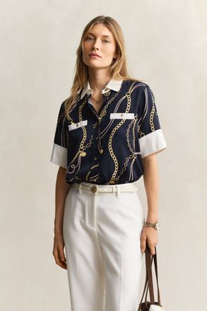 GANT Women Contrast Blouse (40) EVENING BLUE