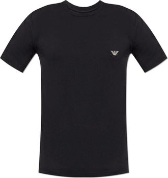 Emporio Armani Ondergoed T-shirt met geborduurd logo - Heren - T-shirts - Zwart - L - Tops