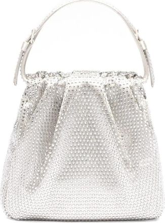 Amina Muaddi Zilveren Tote Bag met VIT-stijl - Dames - Handtassen - Grijs - ONE Size - Satijn - Tassen