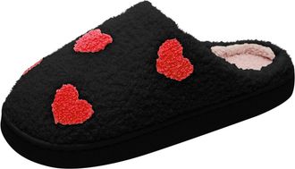 Generic Memory Foam Winter Slippers for Women Men Couple Cute Cartoon Casual Print Warm Plush Home Slippers Soft Comfortable Non-Slip Indoor Outdoor House Sli