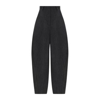 Balenciaga Pantalones de Lana de Pierna Ancha - Trousers - Mujer - Gris - 2XS