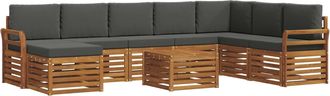 vidaXL Conjunto De Sof&aacute;s De Exterior 9 Uds. Natural Y Antracita Vidaxl