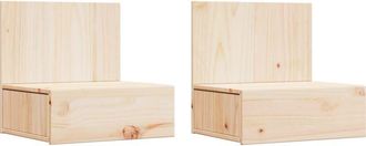 vidaXL Vidaxl - Bedside Table 2 pcs Brown 42 x 32.5 x 40 cm Solid pine wood